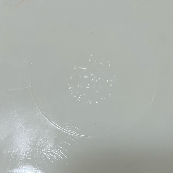 Vintage Fire King Anchor Hocking milk glass relish dish, gold gilded rims. - Picture 3 of 6